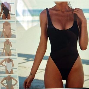 Low Back High Leg Scoop Neck Brazilian Swimsuit